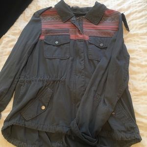 Grey tribal utility jacket